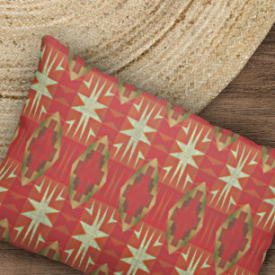 Housse D'oreillers Motif d'art tribal orange rouge ocre beige Brown