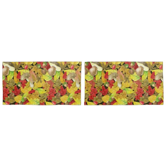Housse D'oreillers Motif d'automne aquarelle (devant-Set)