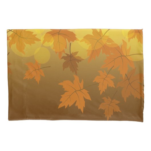 Housse D'oreillers Motif d'automne avec feuilles d'érable en chute et (devant-gauche)