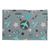 Housse D'oreillers Motif d'avions Blue Grey (Dos)