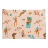 Housse D'oreillers Motif de bains de soleil de plage (Dos-Droit)