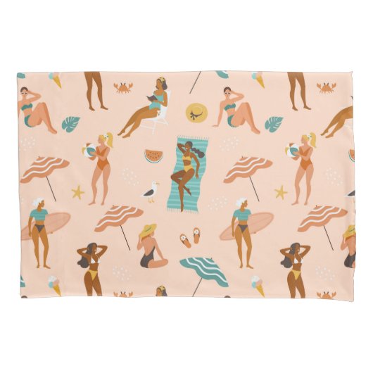 Housse D'oreillers Motif de bains de soleil de plage (devant-gauche)