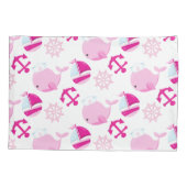 Housse D'oreillers Motif De Baleines, Beaux Baleines, Baleines Roses (Dos)