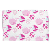 Housse D'oreillers Motif De Baleines, Beaux Baleines, Baleines Roses (devant)