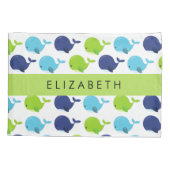 Housse D'oreillers Motif De Baleines, Beaux Baleines, Votre Nom (Dos)