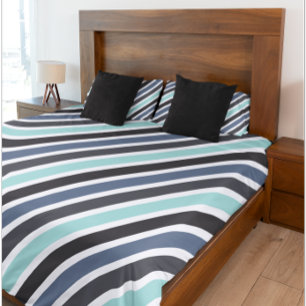 Housse D'oreillers Motif de bande géométrique moderne noir blanc