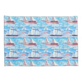 Housse D'oreillers Motif de bateaux de navigation d'aquarelle (Dos-Droit)