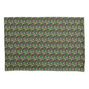 Housse D'oreillers Motif de bijou en opale noire moderne