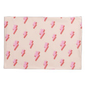 Housse D'oreillers Motif de boulon de foudre rose (Dos-gauche)