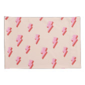 Housse D'oreillers Motif de boulon de foudre rose (Dos-Droit)