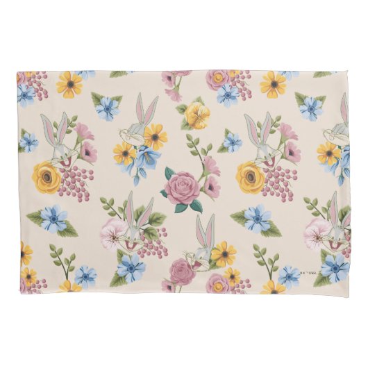 Housse D'oreillers Motif de broderie florale de BUGS BUNNY™ (devant)