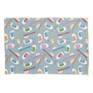 Housse D'oreillers Motif de brosse à dents et de pâte dentifrice