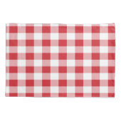 Housse D'oreillers Motif de buffle rouge et blanc vérifié (Dos)