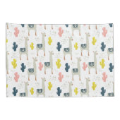 Housse D'oreillers Motif de cactus et de lamas (Dos-Droit)