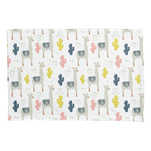 Housse D'oreillers Motif de cactus et de lamas (devant-gauche)