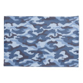 Housse D'oreillers Motif de camouflage bleu foncé (Dos-gauche)