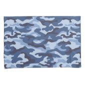 Housse D'oreillers Motif de camouflage bleu foncé (devant-Droit)