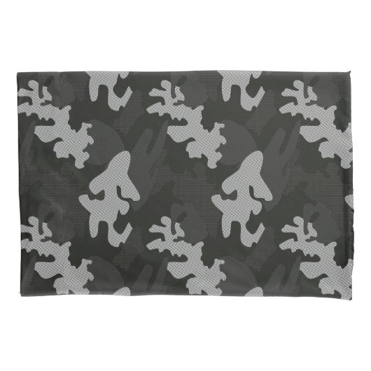Housse D'oreillers Motif de camouflage noir (devant-gauche)