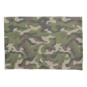 Housse D'oreillers Motif de camouflage vert
