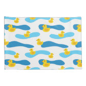 Housse D'oreillers Motif de canard en caoutchouc jaune (Dos-Droit)