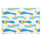 Housse D'oreillers Motif de canard en caoutchouc jaune (devant-Droit)