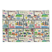 Housse D'oreillers Motif de carte de ville (Dos-Droit)