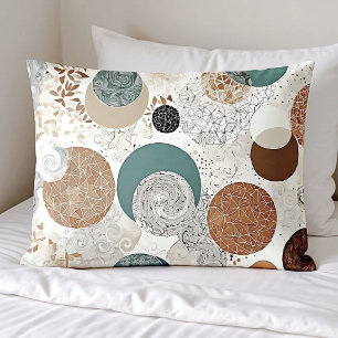 Housse D'oreillers Motif de cercle géométrique abstrait Boho neutre 3