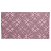 Housse D'oreillers Motif de cercles géométriques roses poussières (devant-gauche)