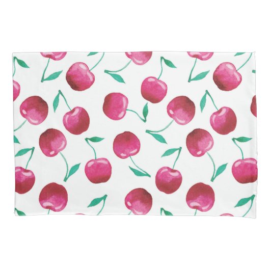 Housse D'oreillers Motif de cerise aquarelle (devant-gauche)
