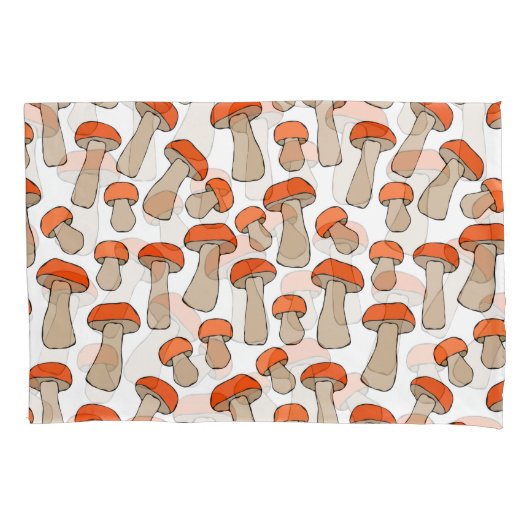 Housse D'oreillers Motif de champignons d'Aspen rouge orange (devant)