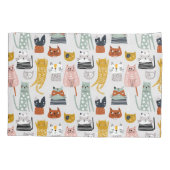 Housse D'oreillers Motif de chat à main mignon Doodle (Dos-gauche)