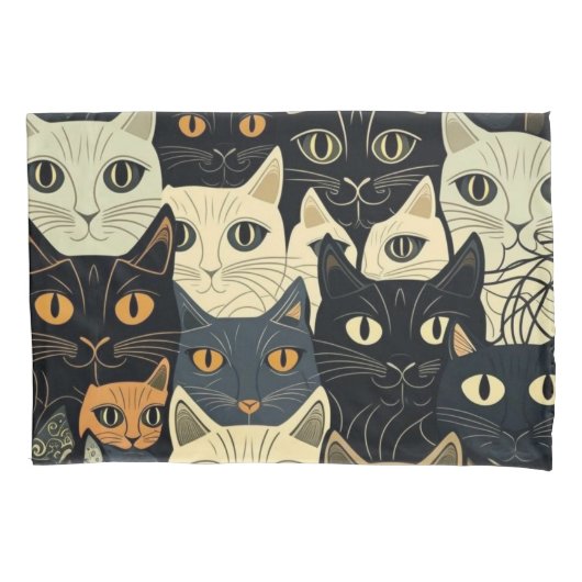 Housse D'oreillers Motif de chat Artsy (devant)