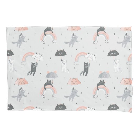 Housse D'oreillers Motif de chats à plume (devant)