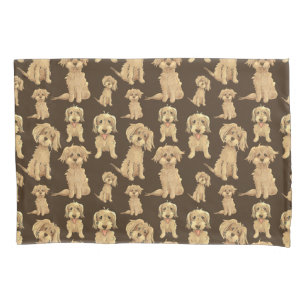 Housse D'oreillers Motif de chien Brown labradoodle doré