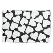 Housse D'oreillers Motif de coeur noir et blanc rétro (Dos)
