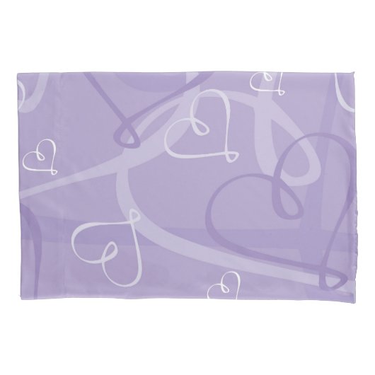 Housse D'oreillers Motif de coeur pourpre (devant)