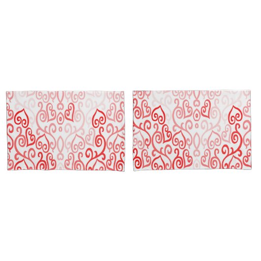 Housse D'oreillers Motif de coeur rouge et rose (devant-Set)