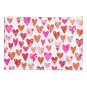 Housse D'oreillers Motif de coeur Rouge rose moderne (Dos-gauche)