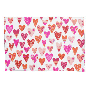 Housse D'oreillers Motif de coeur Rouge rose moderne