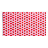 Housse D'oreillers Motif de Coeurs d'Amour rose et rouge  (Dos-Droit)