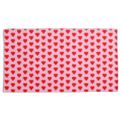 Housse D'oreillers Motif de Coeurs d'Amour rose et rouge  (devant-Droit)