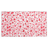 Housse D'oreillers Motif de Coeurs de Confetti rouge et rose (devant-Droit)