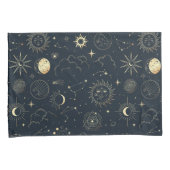 Housse D'oreillers Motif de constellation d'étoile d'or bleu minuit (devant-Droit)