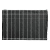 Housse D'oreillers Motif de contrôle géométrique noir et blanc (Dos)