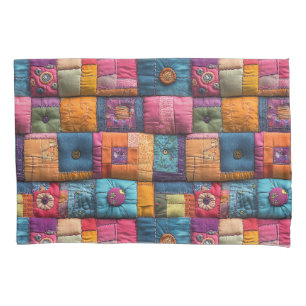 Housse D'oreillers Motif de Courtepoint Patchwork Fantaisiste : Dessi