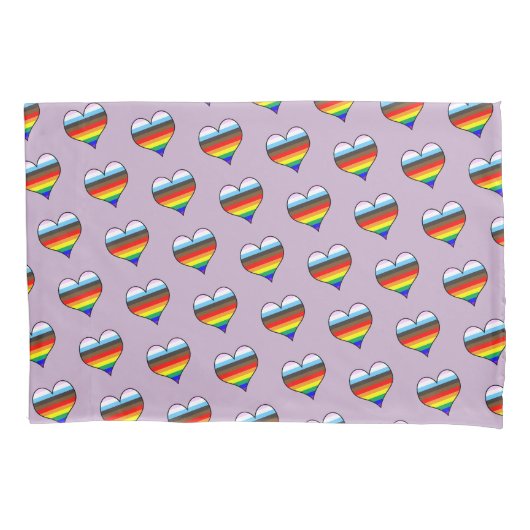 Housse D'oreillers Motif de Coussin Rainbow Heart Coque (devant)