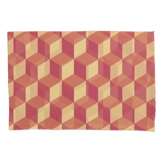 Housse D'oreillers Motif de Cube rouge orange Abstrait (devant)