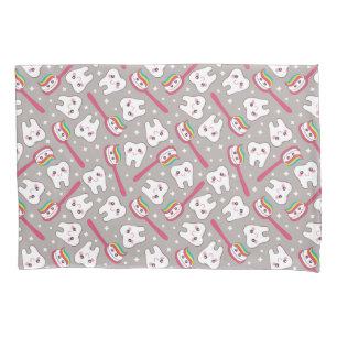 Housse D'oreillers Motif de dents d'arc-en-ciel