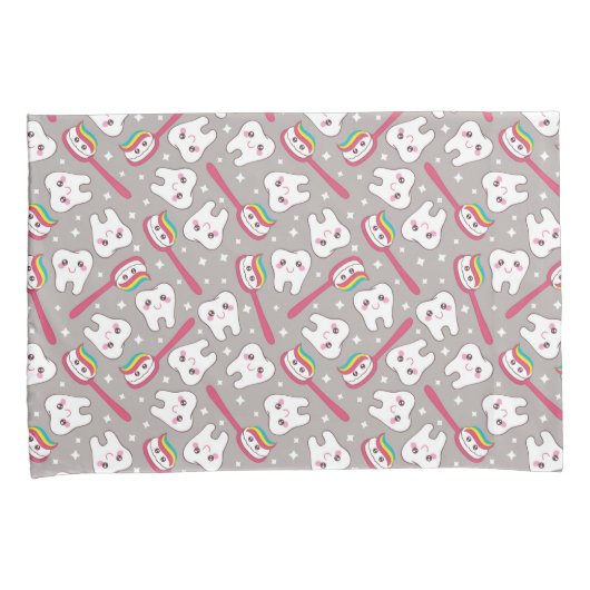 Housse D'oreillers Motif de dents d'arc-en-ciel (devant-Droit)