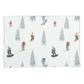 Housse D'oreillers Motif de descente d'hiver (devant-Droit)
